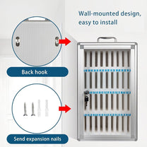 CMHYBS Mobile Phone Locker, 12/24/36/48/60 Compartments, Aluminium Alloy, Mobile Phone Management Storage Cabinets for Military and School Classrooms, Wall Mountable (Size: 60) - Carlat