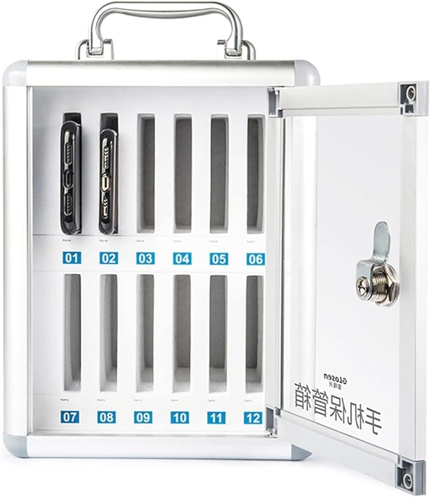 CMHYBS Mobile Phone Locker, 12/24/36/48/60 Compartments, Aluminium Alloy, Mobile Phone Management Storage Cabinets for Military and School Classrooms, Wall Mountable (Size: 60) - Carlat