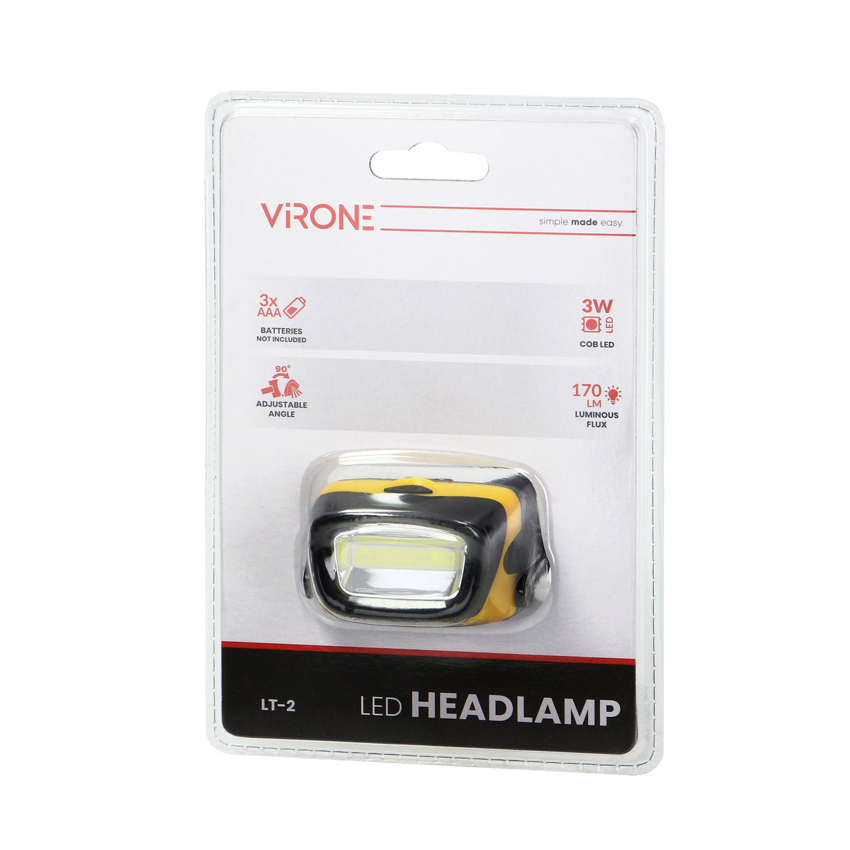 COB LED headlamp 3W, 170lm, 3 x AAA, moving head - Carlat