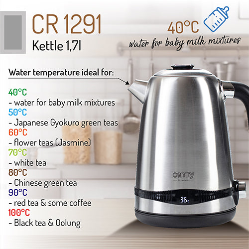 CAMRY CR 1291 1.7-liter Metal Kettle with LCD Display &amp; Temperature Control – image 17