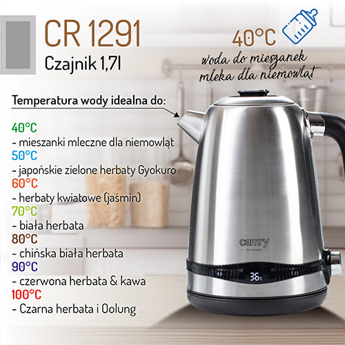 CAMRY CR 1291 1.7-liter Metal Kettle with LCD Display &amp; Temperature Control – image 18