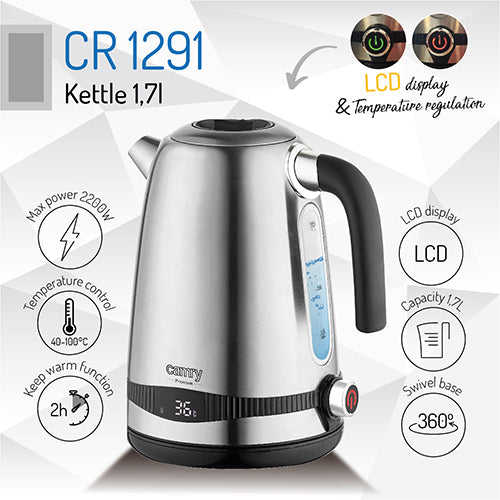 CAMRY CR 1291 1.7-liter Metal Kettle with LCD Display &amp; Temperature Control – image 19