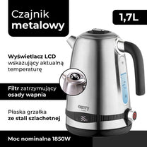 CAMRY CR 1291 1.7-liter Metal Kettle with LCD Display &amp; Temperature Control – image 22