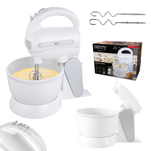 CAMRY CR 4213 Mixer with 3-liter bowl, 600 W, 5 speeds + turbo, motorized rotating bowl, whisks and beaters made of 304 stainless steel – image 19