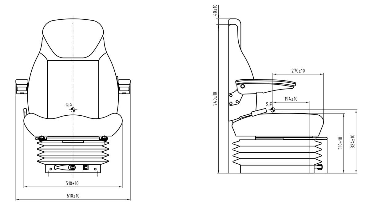 CS85/C1 Mechanical suspension seat Turntable - Carlat
