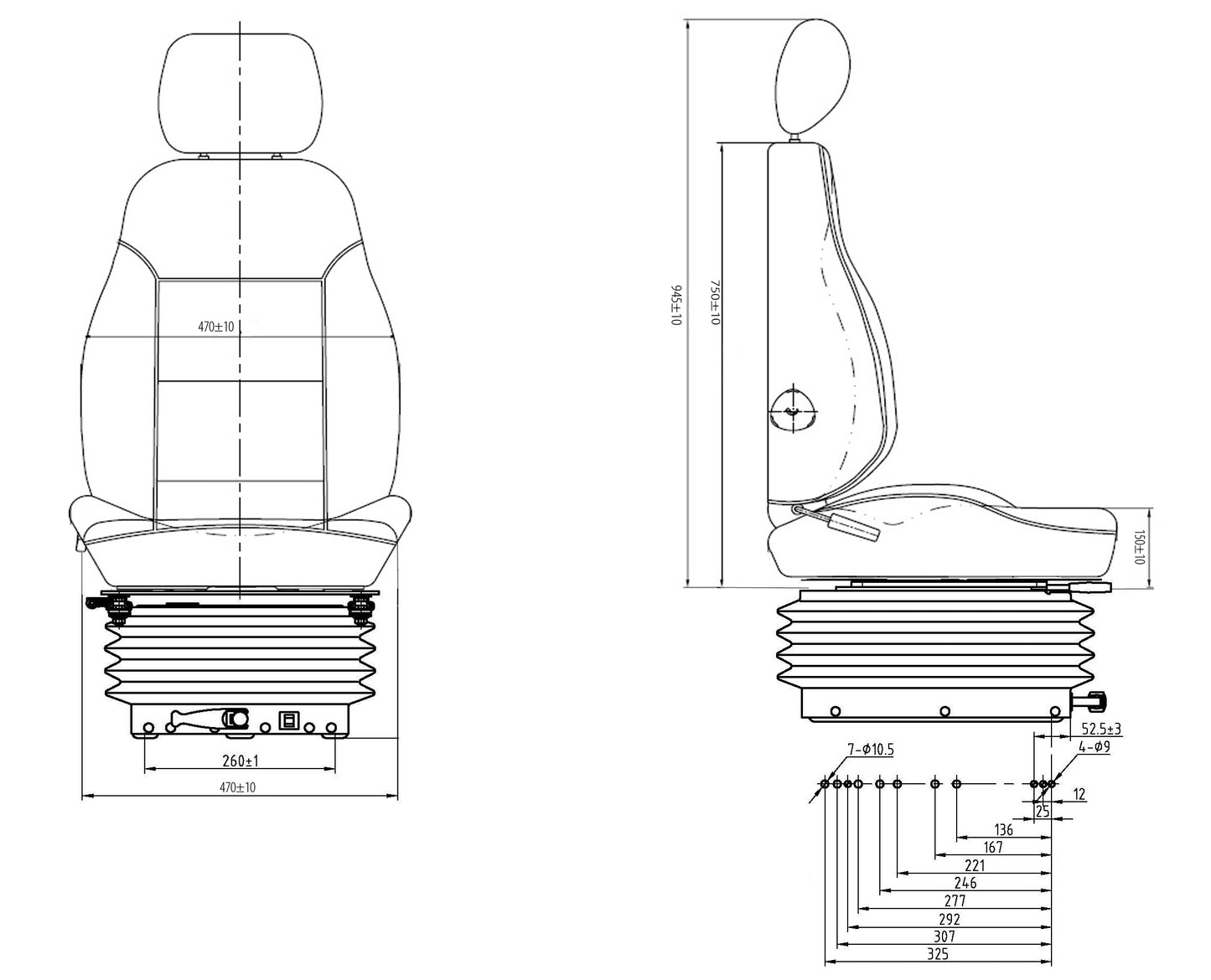 CS85/C4 Mechanical suspension seat - Carlat