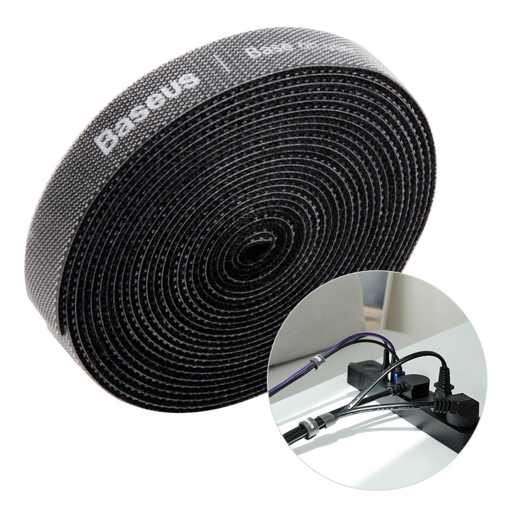 Cable Management – Cable organizer Velcro tape Velcro 3m black - Carlat