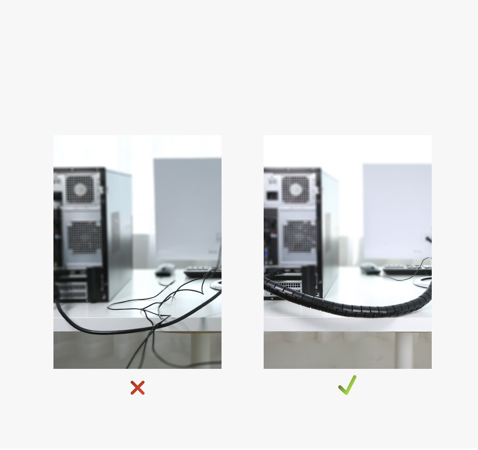 Cable Management – Cover organizer for 1.5m cables - black - Carlat
