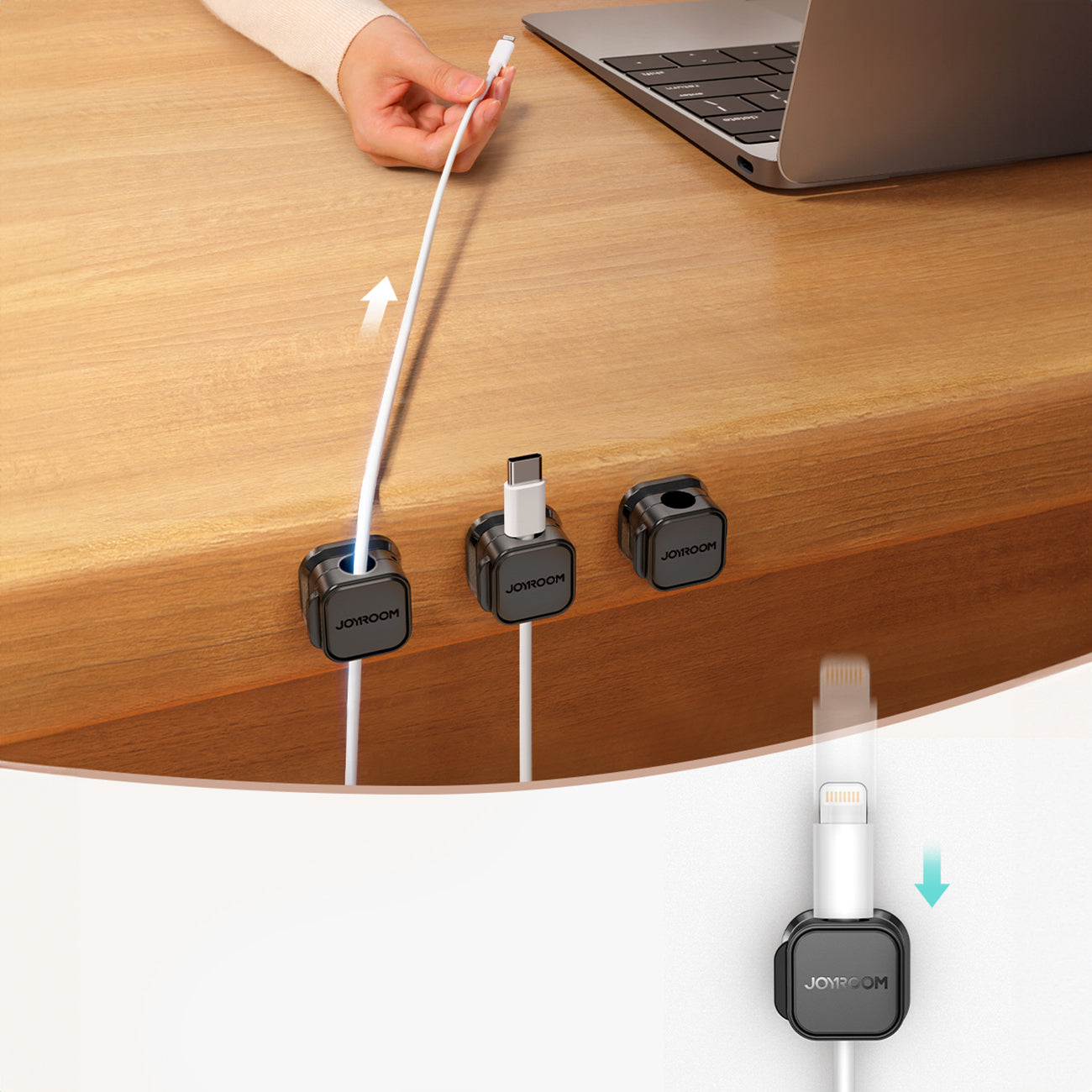 Cable Management – Organizer cable holder, magnetic, self-adhesive, SET of - Carlat