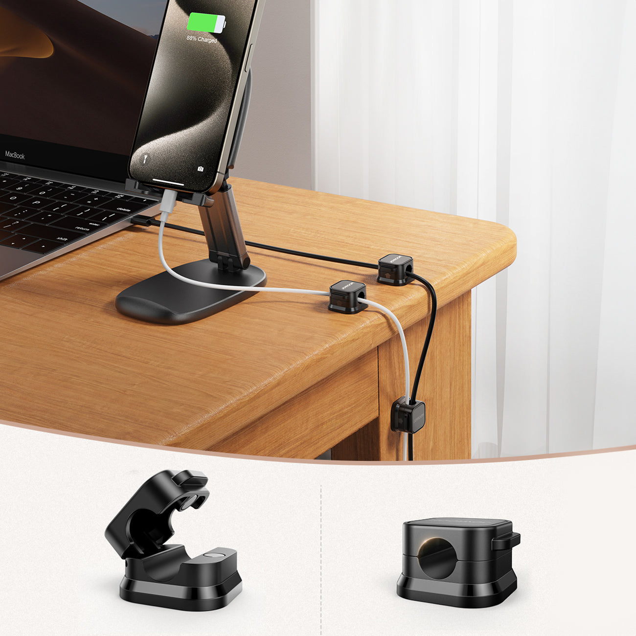 Cable Management – Organizer cable holder, magnetic, self-adhesive, SET of - Carlat