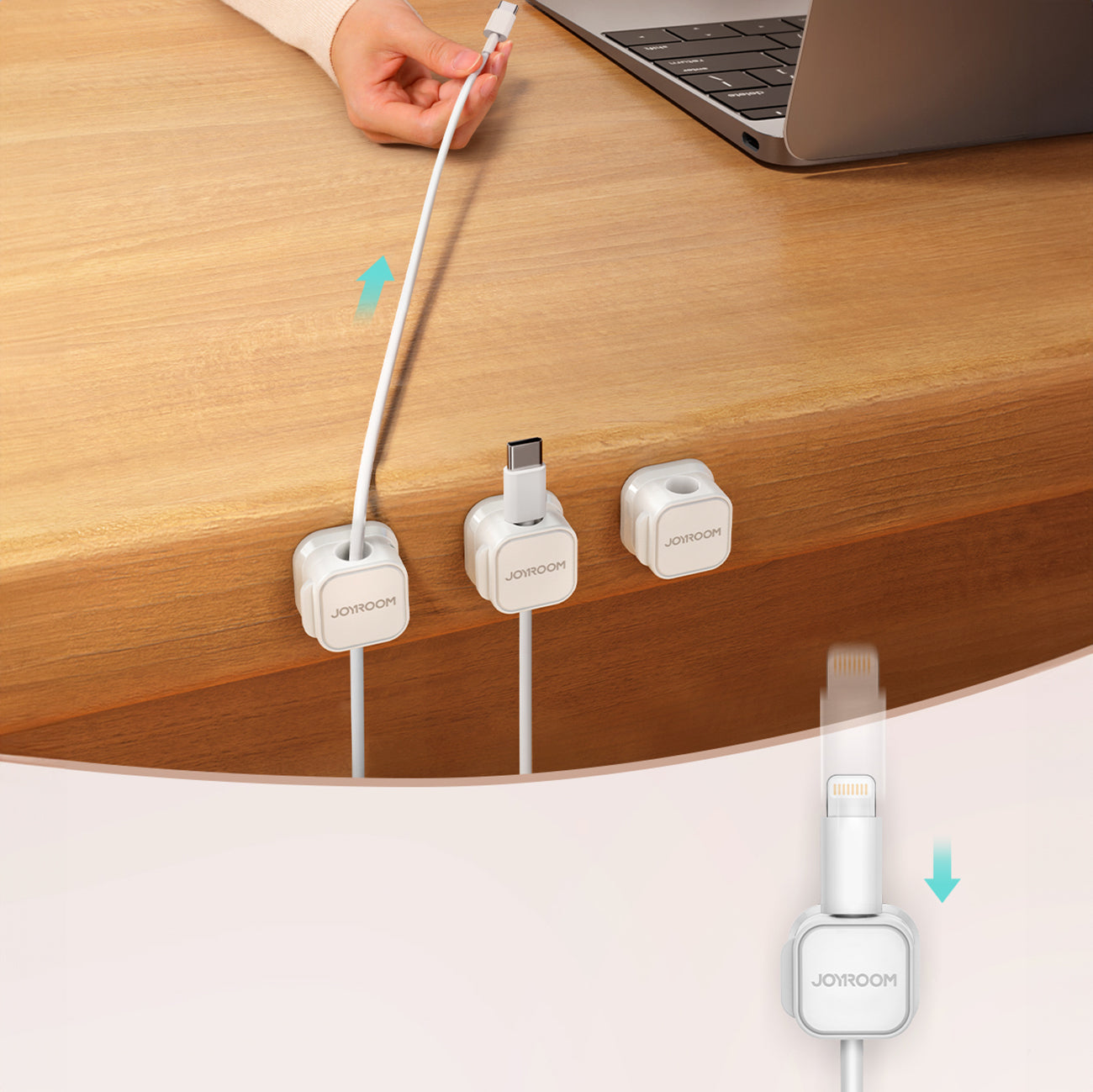 Cable Management – Organizer cable holder, magnetic, self-adhesive, SET of - Carlat