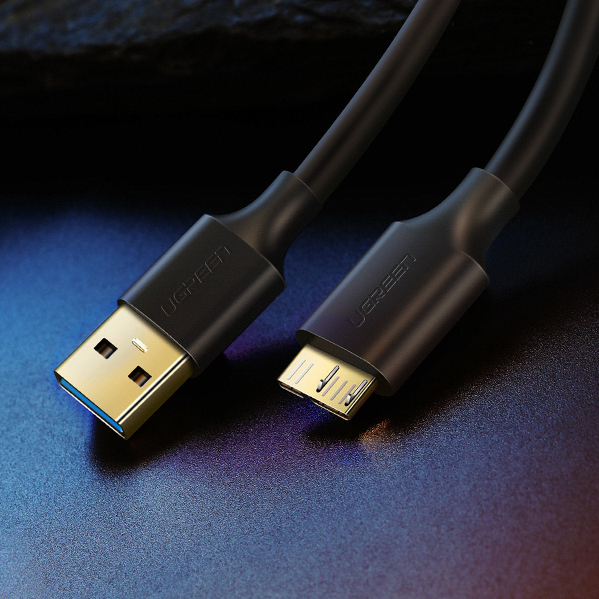 Cable drive cable USB-A 3.0 - Micro USB-B SuperSpeed 5Gb/s 1m black - Carlat