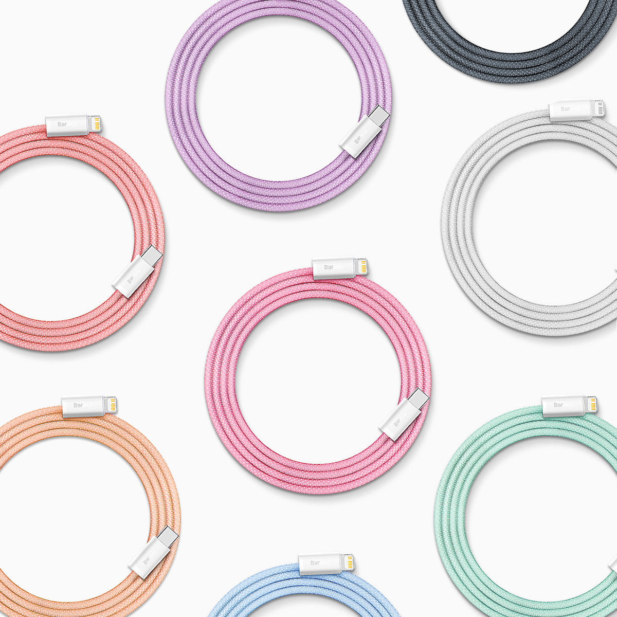 Cable for iPhone USB-C - Lightning Power Delivery 20W 2m - grey - Carlat