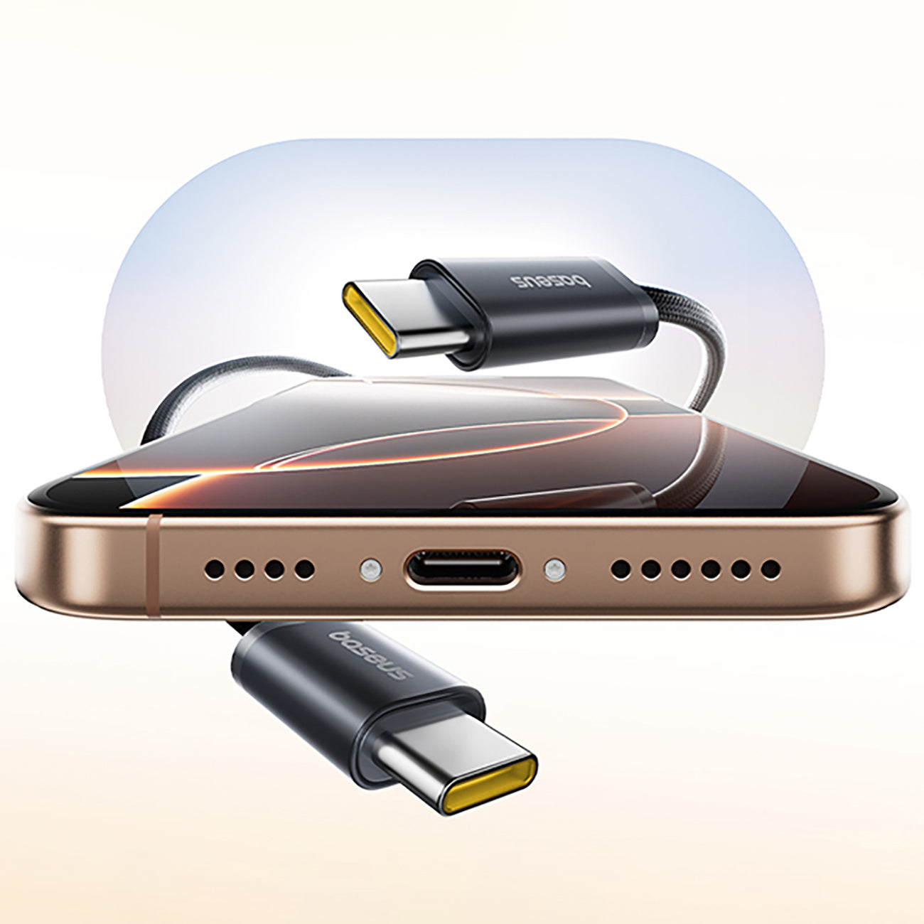 Cable tangle-free USB-C 100W 1m - black - Carlat