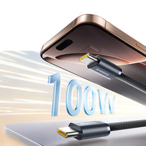 Cable tangle-free USB-C 100W 1m - black - Carlat
