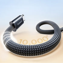 Cable tangle-free USB-C 100W 1m - black - Carlat