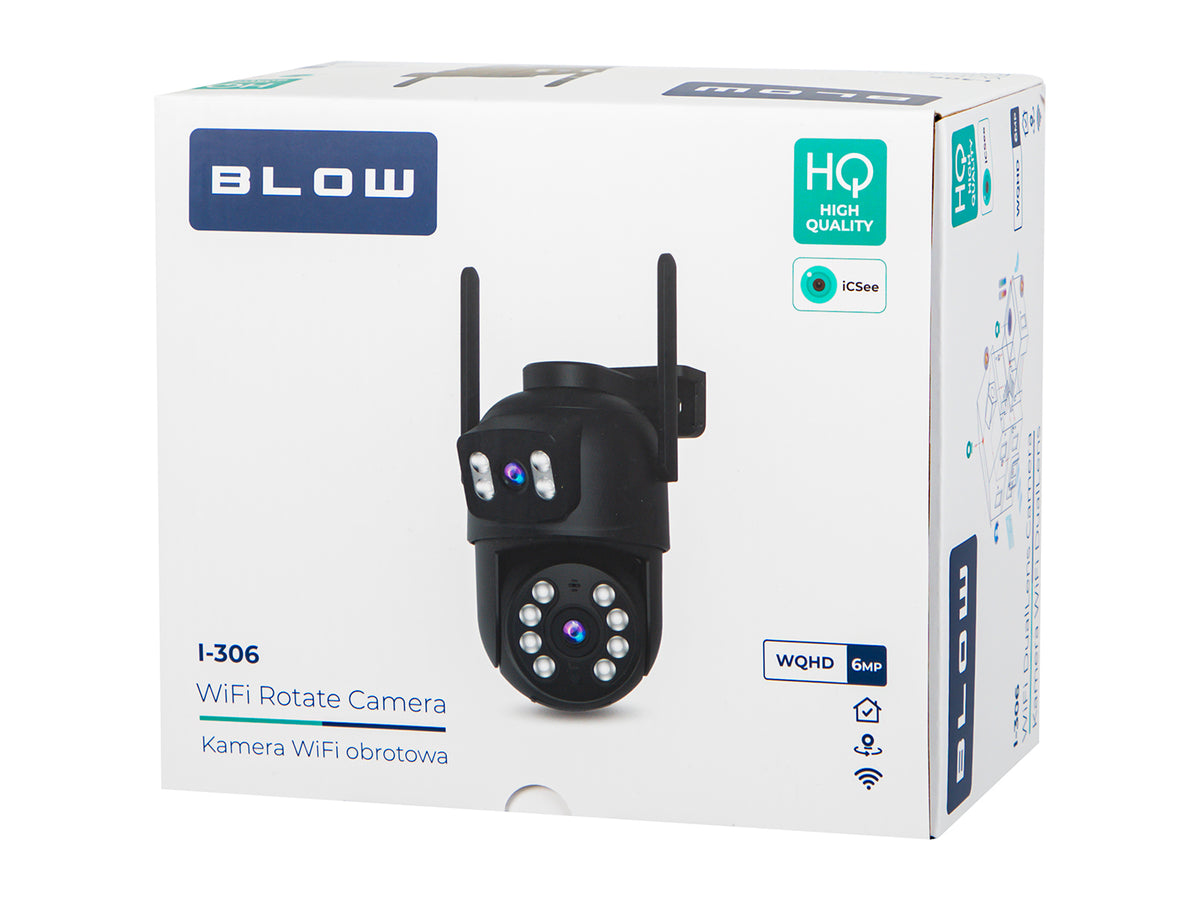 Cameras – 78-682# Duallens 6MP I-306 ICSEE Black Wi-Fi Camera - Carlat