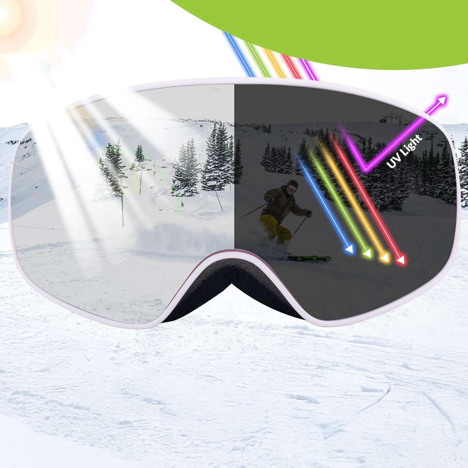 Camping & Hiking – Children's anti-fog UV400 M/L ski goggles - Carlat