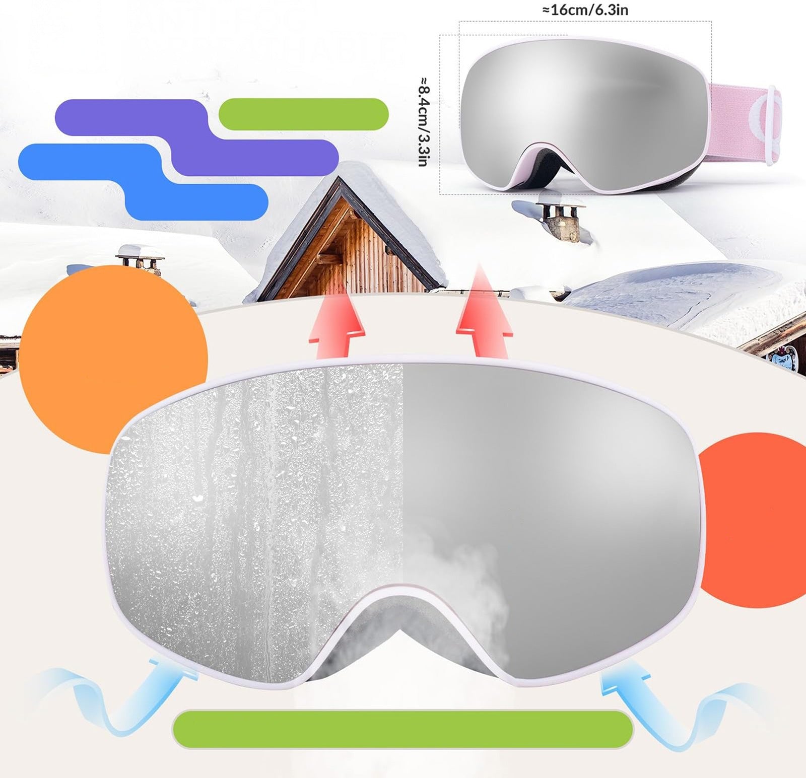 Camping & Hiking – Children's anti-fog UV400 M/L ski goggles - Carlat