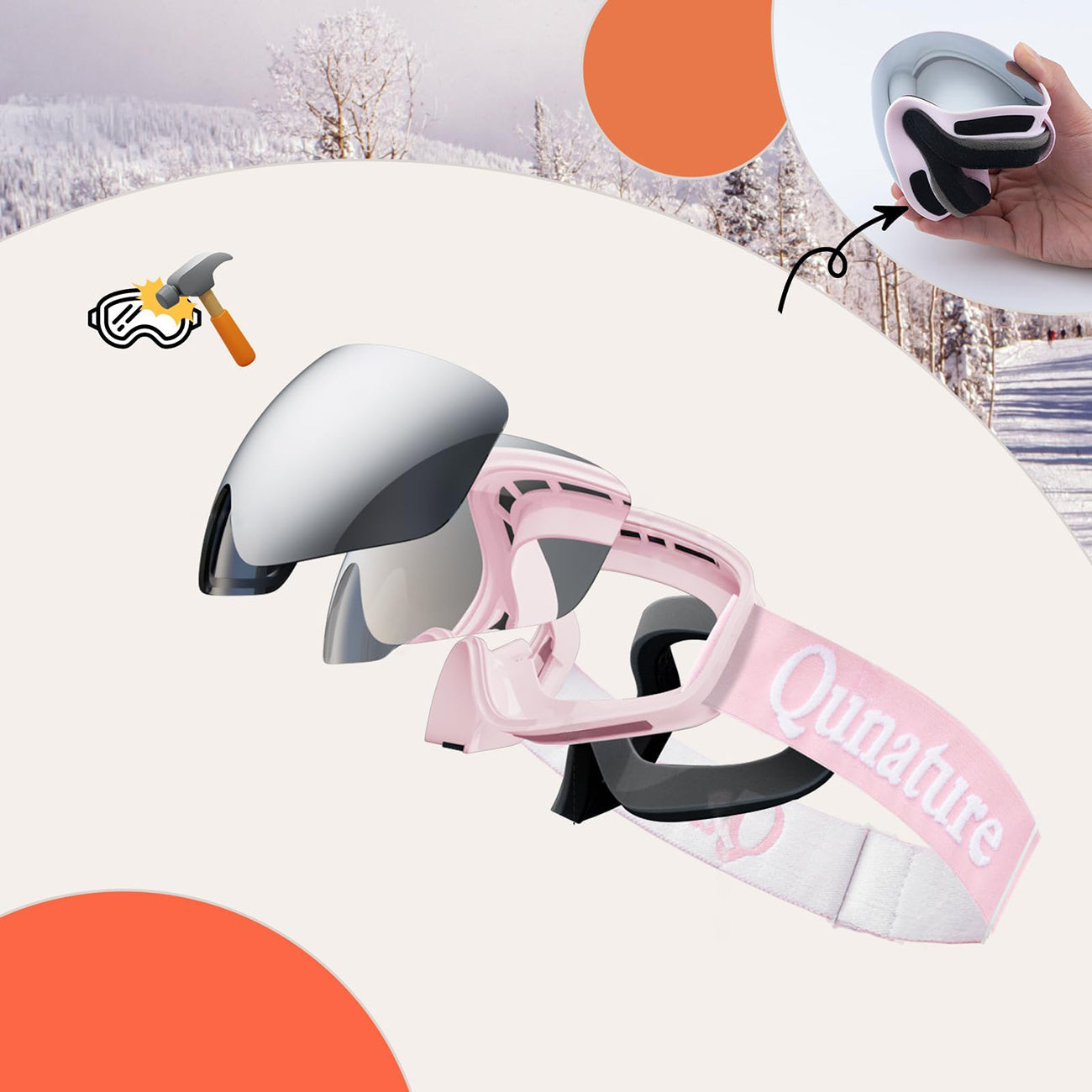 Camping & Hiking – Children's anti-fog UV400 M/L ski goggles - Carlat