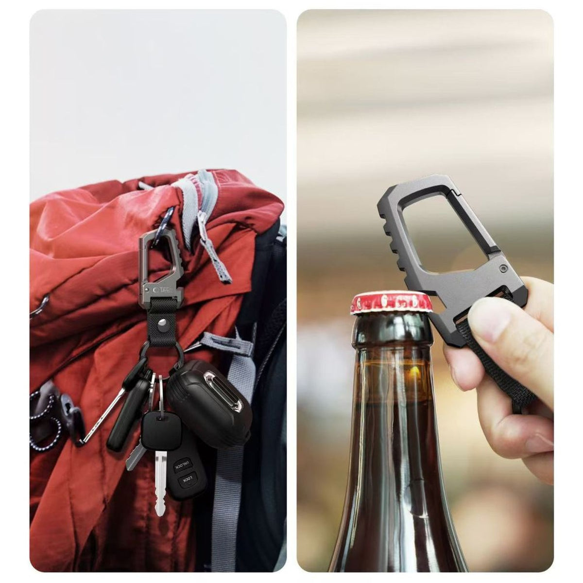 Camping & Hiking – Keychain with carabiner and bottle opener - Carlat