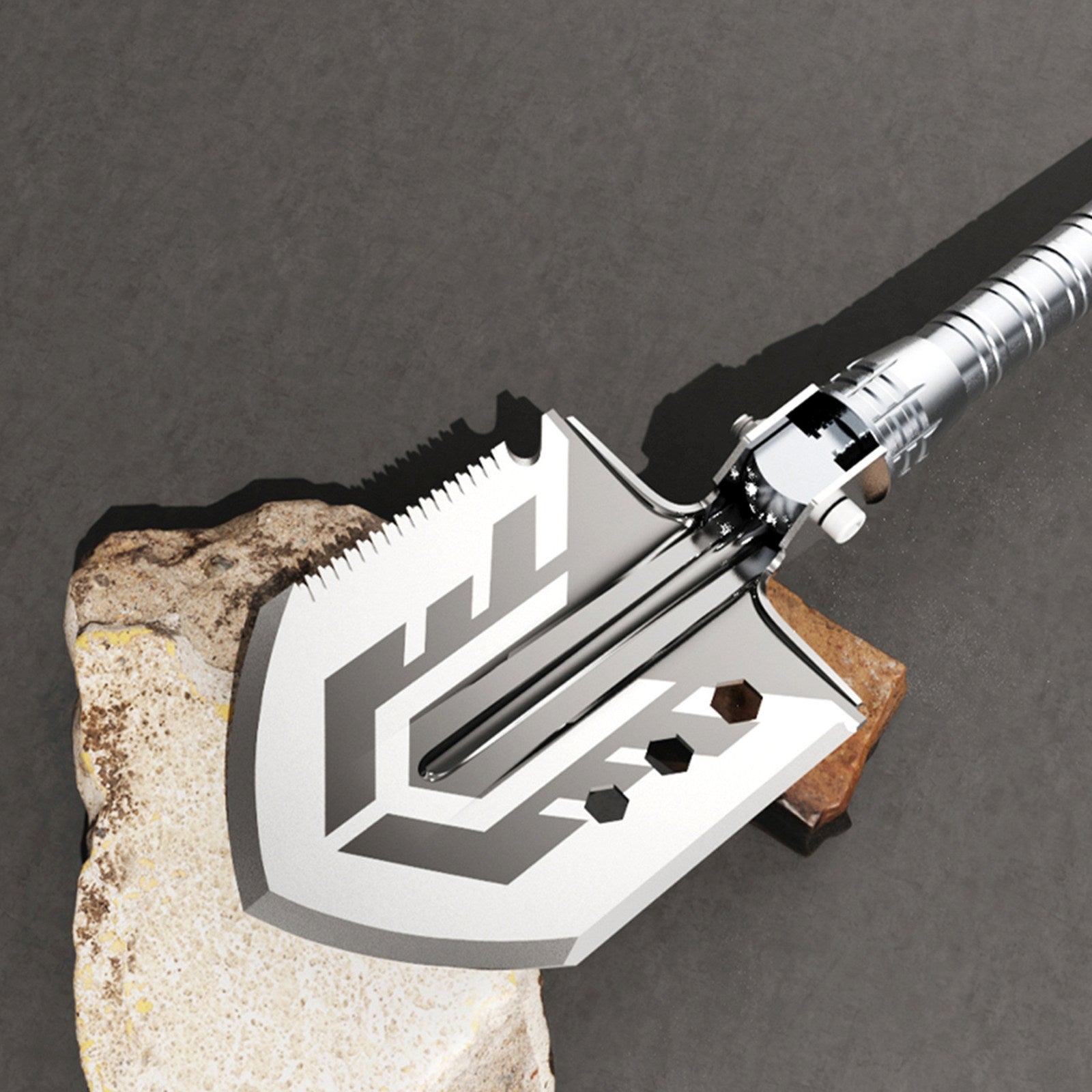 Camping & Hiking – Multifunctional shovel for survival bushcraft, knife, - Carlat