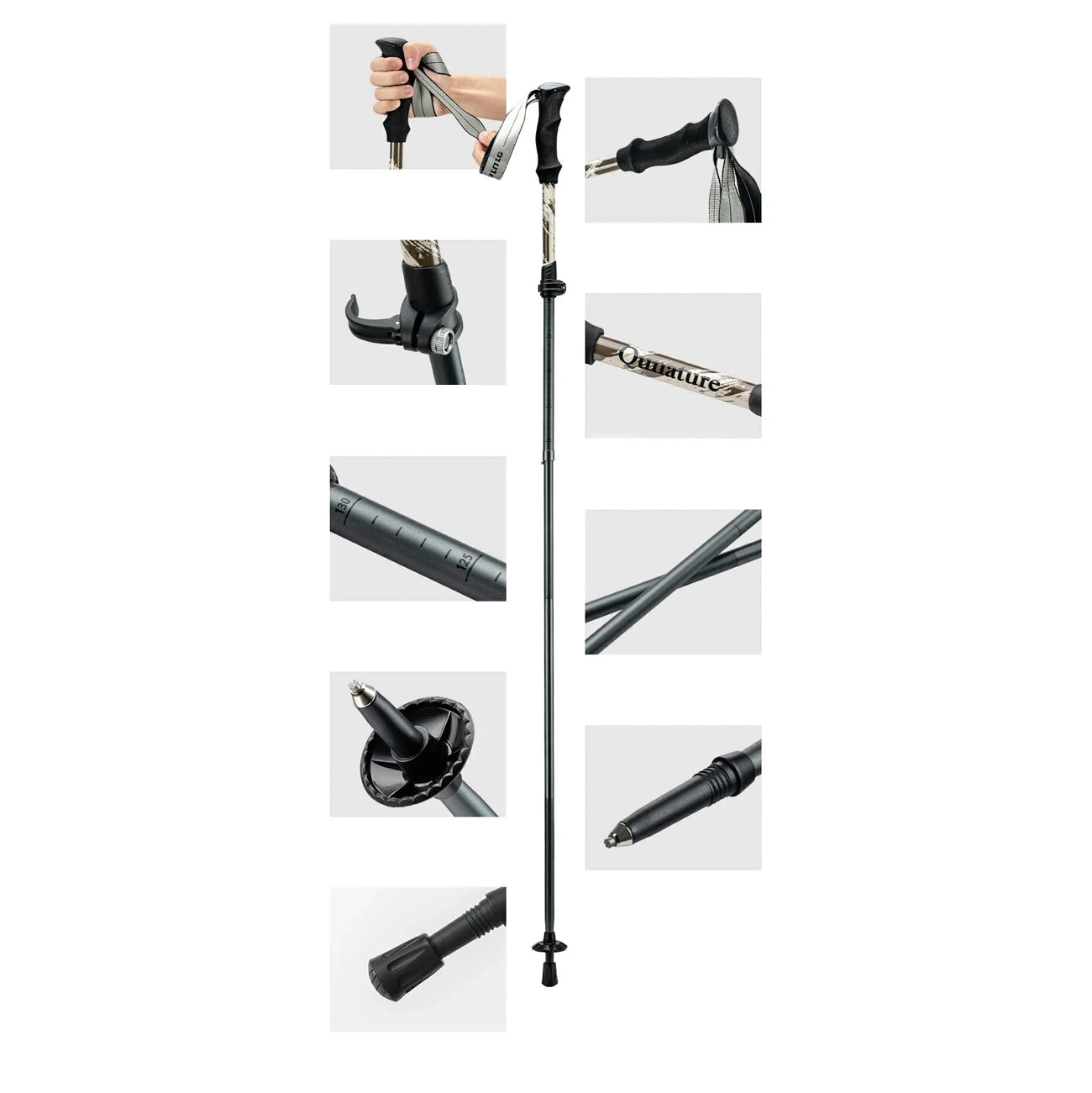 Camping & Hiking – Nordic walking aluminum trekking pole 110 - Carlat