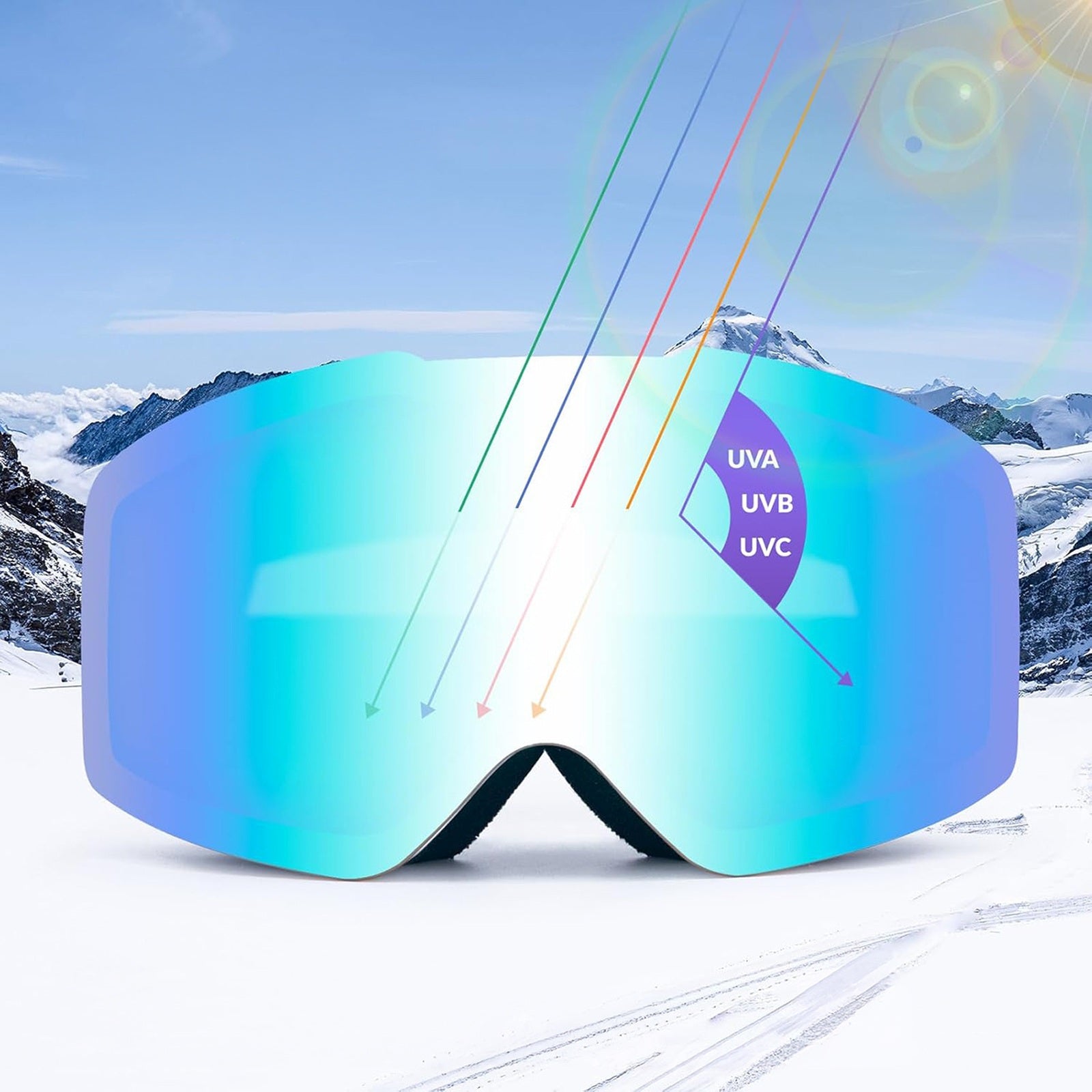 Camping & Hiking – UV400 anti-fog frameless ski goggles - Carlat