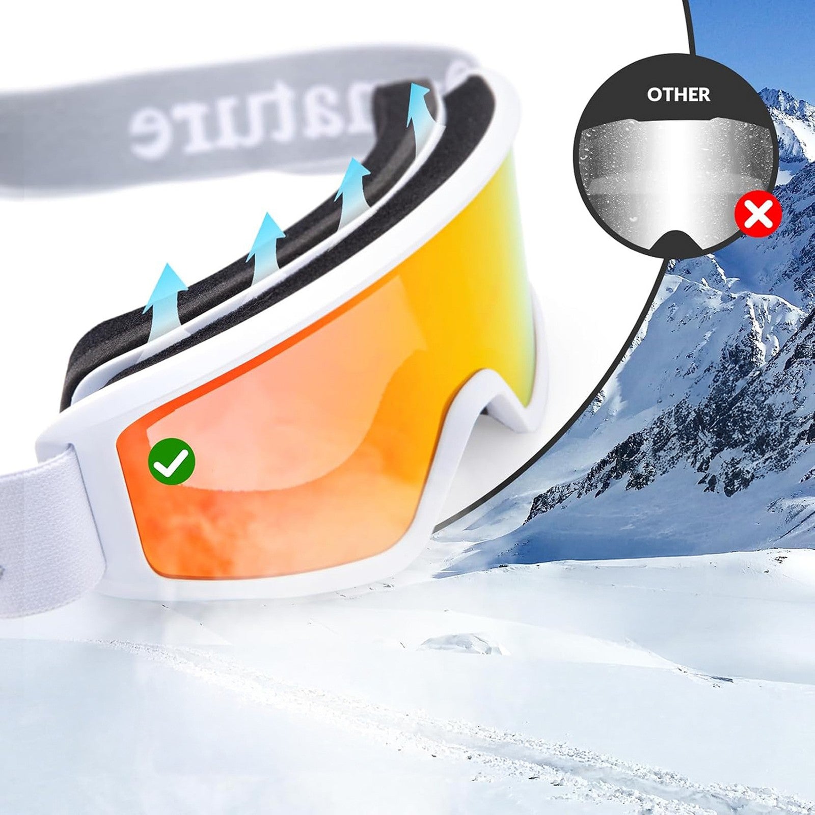Camping & Hiking – UV400 anti-fog ski goggles for adults - Carlat