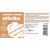 Candy & Chocolate – Beech cotton candy sticks 40cm/4mm with - Carlat