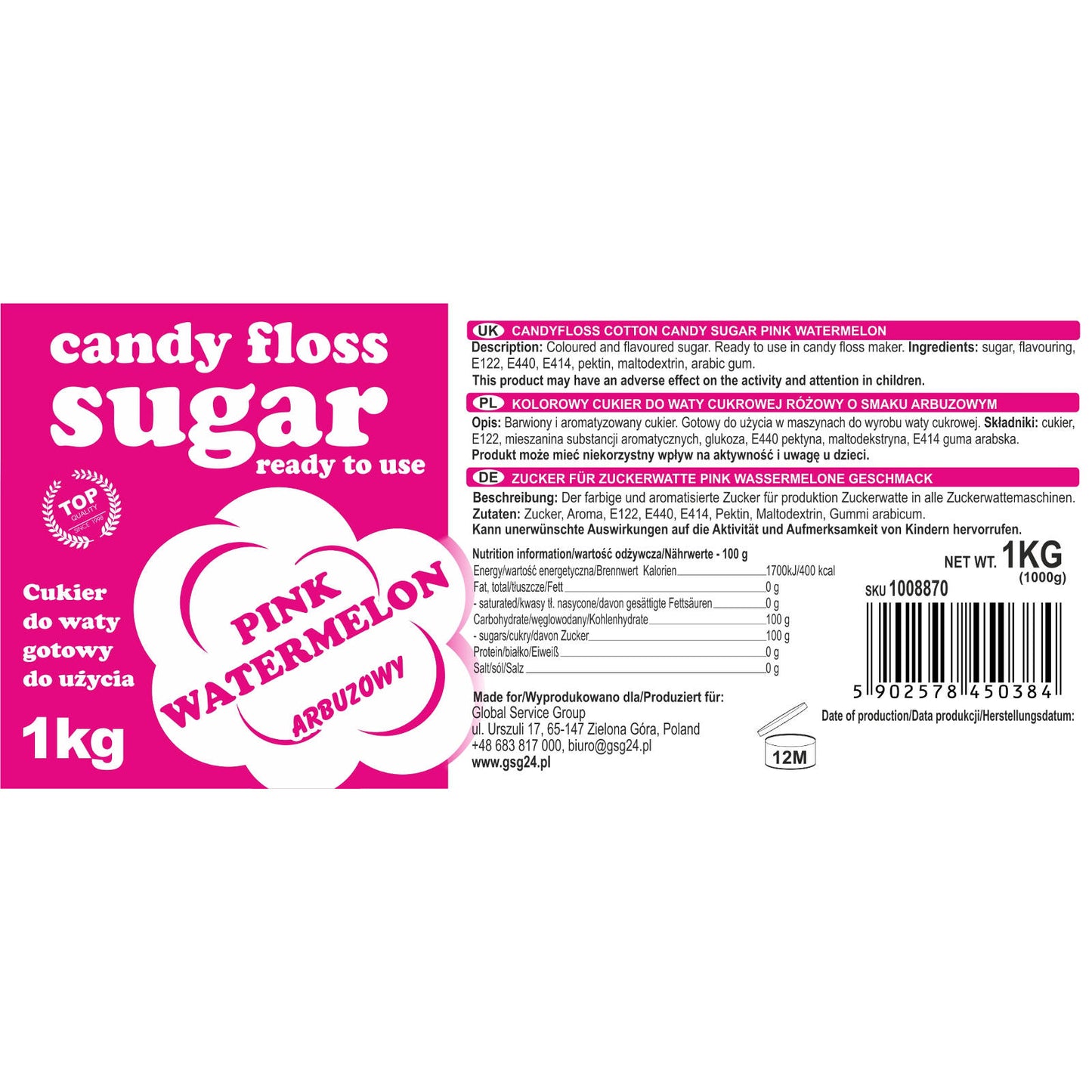 Candy & Chocolate – Colored cotton candy pink sugar with - Carlat