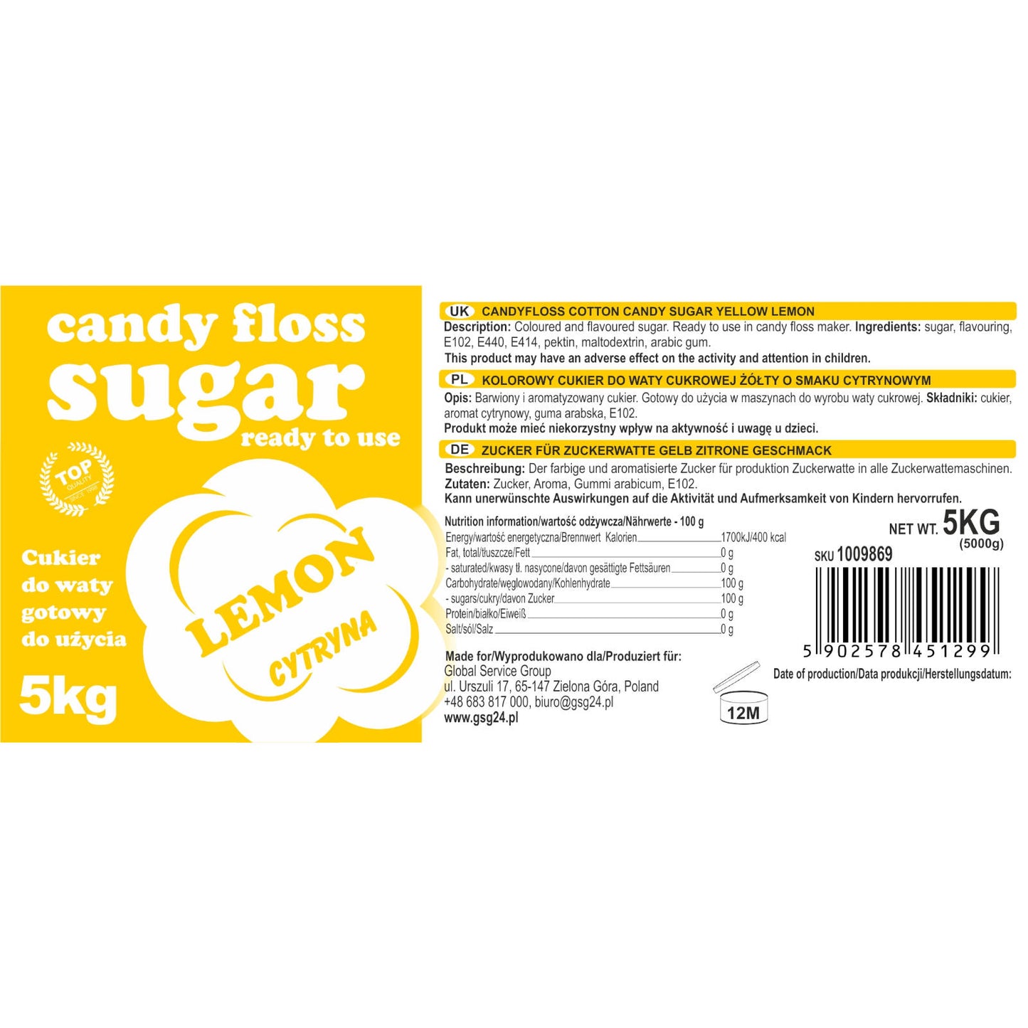 Candy & Chocolate – Colored flavored sugar for cotton candy - Carlat