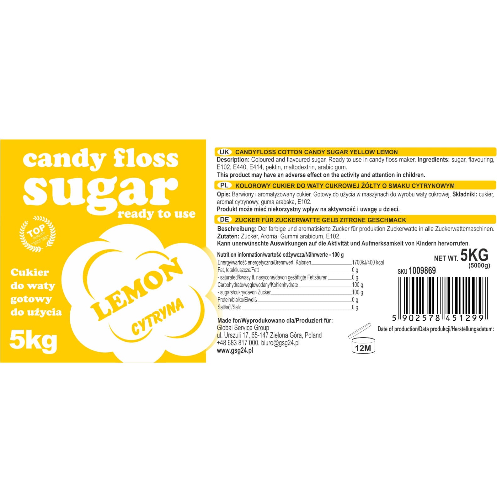 Candy & Chocolate – Colored flavored sugar for cotton candy - Carlat