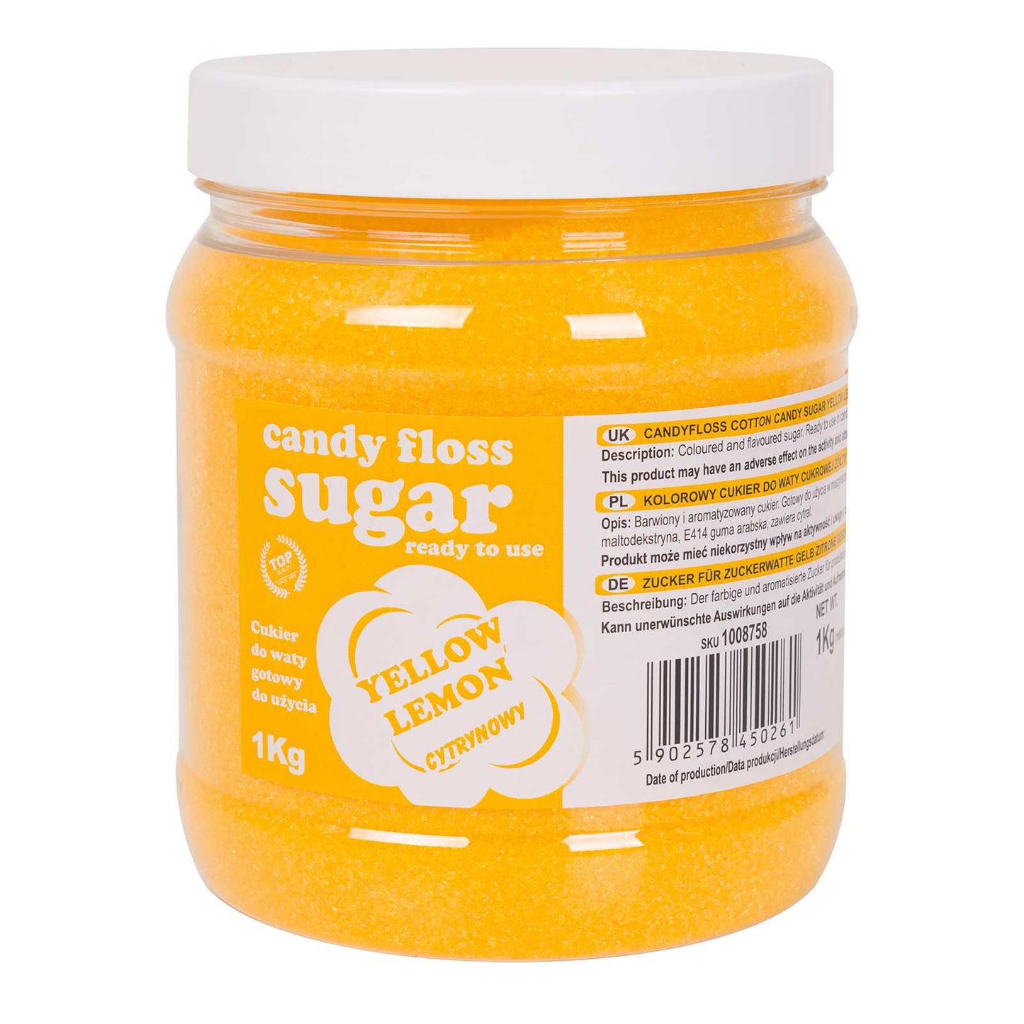 Candy & Chocolate – Colored sugar for cotton candy yellow - Carlat