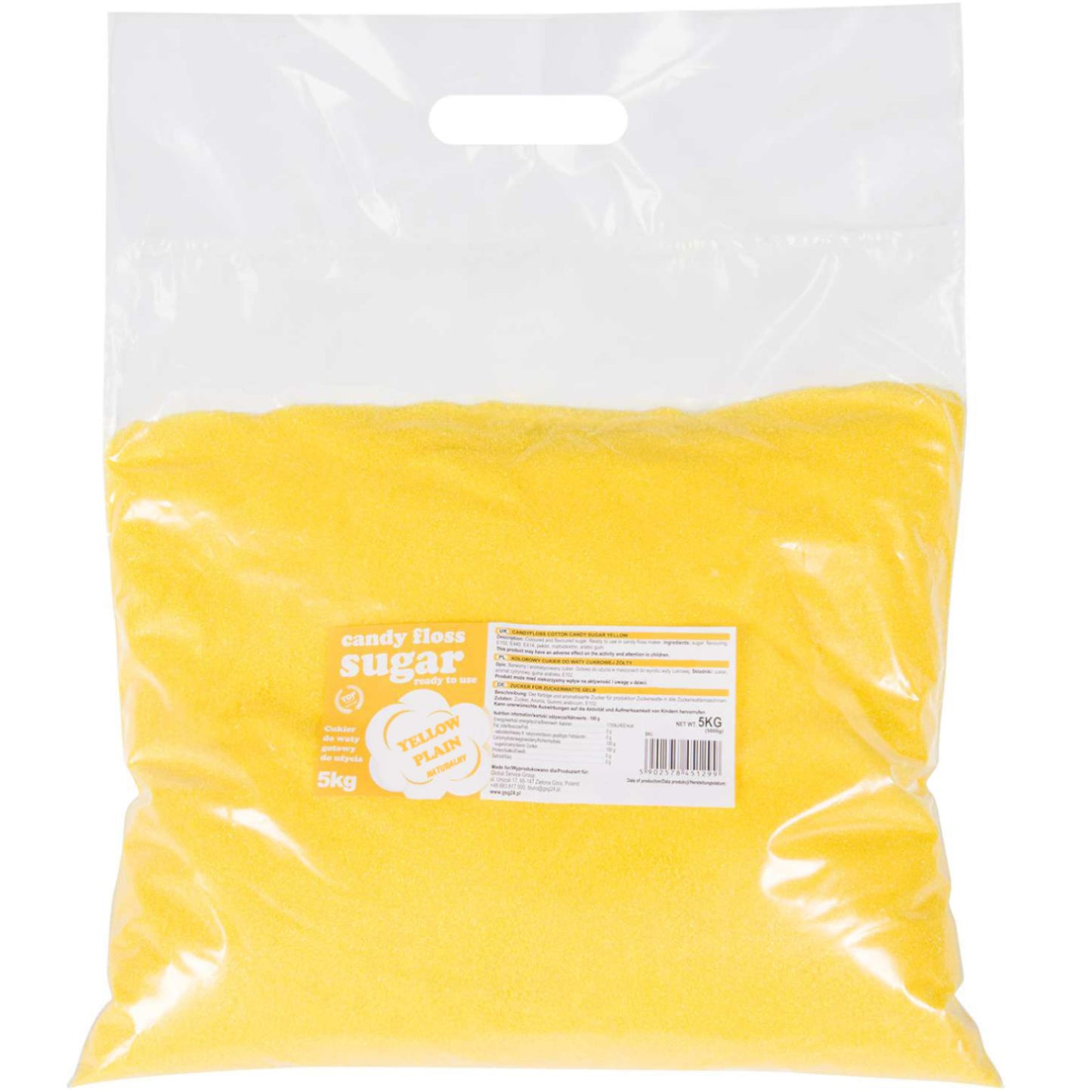 Candy & Chocolate – Colored sugar for cotton candy, yellow, - Carlat