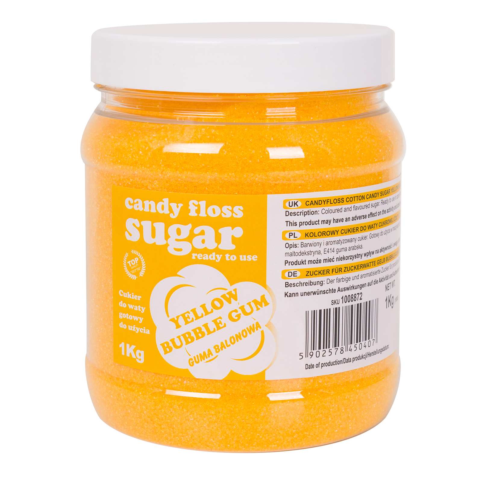 Candy & Chocolate – Colored yellow cotton candy sugar with - Carlat