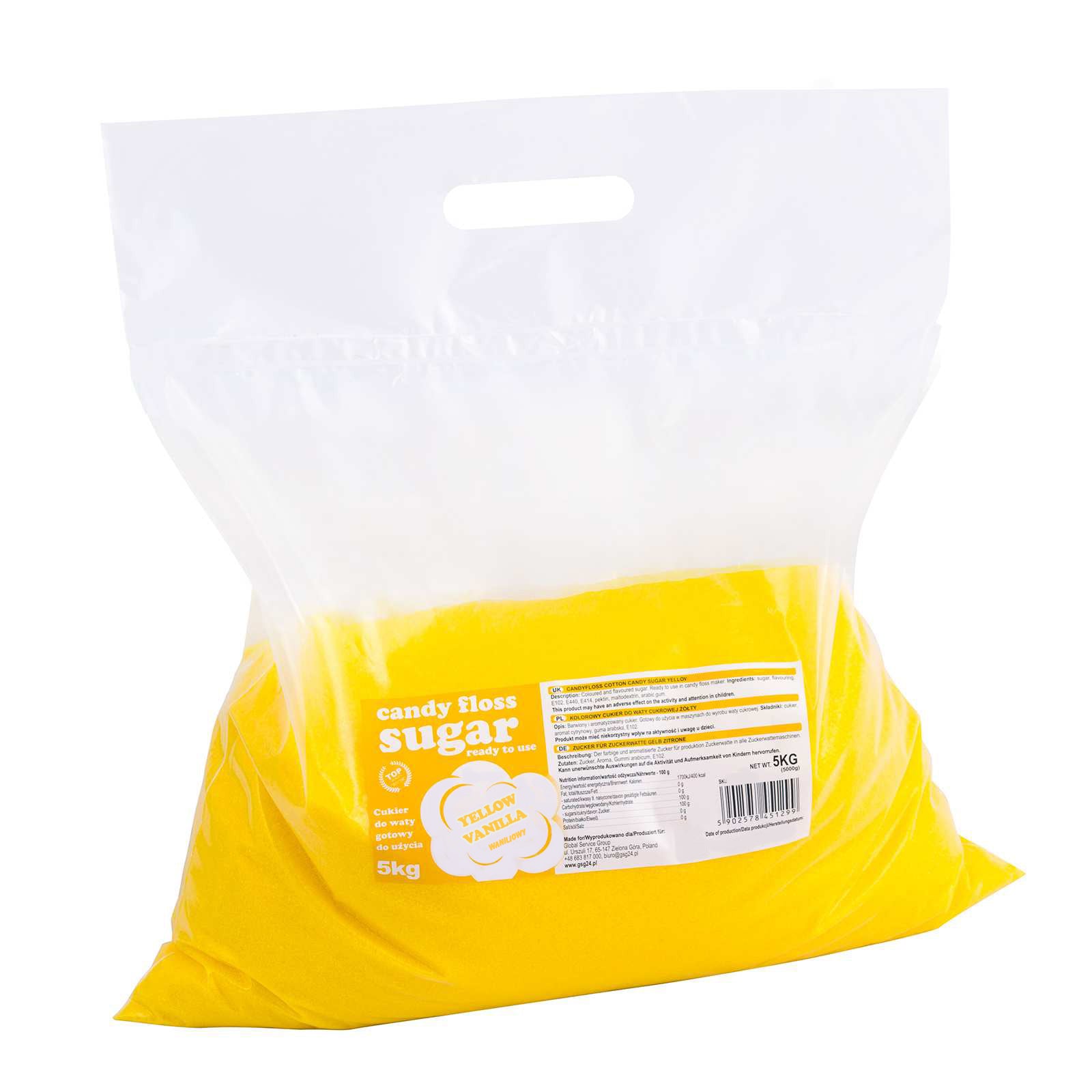 Candy & Chocolate – Colored yellow cotton candy sugar with - Carlat