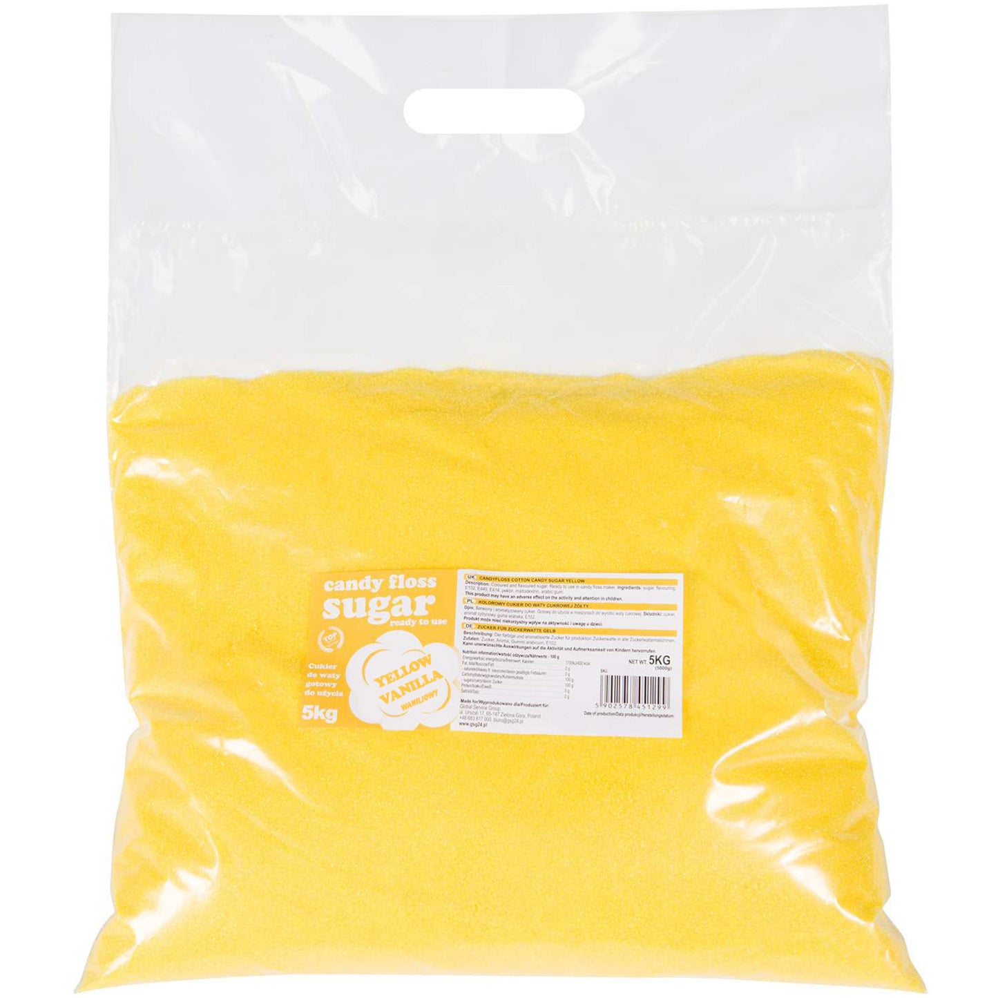 Candy & Chocolate – Colored yellow cotton candy sugar with - Carlat