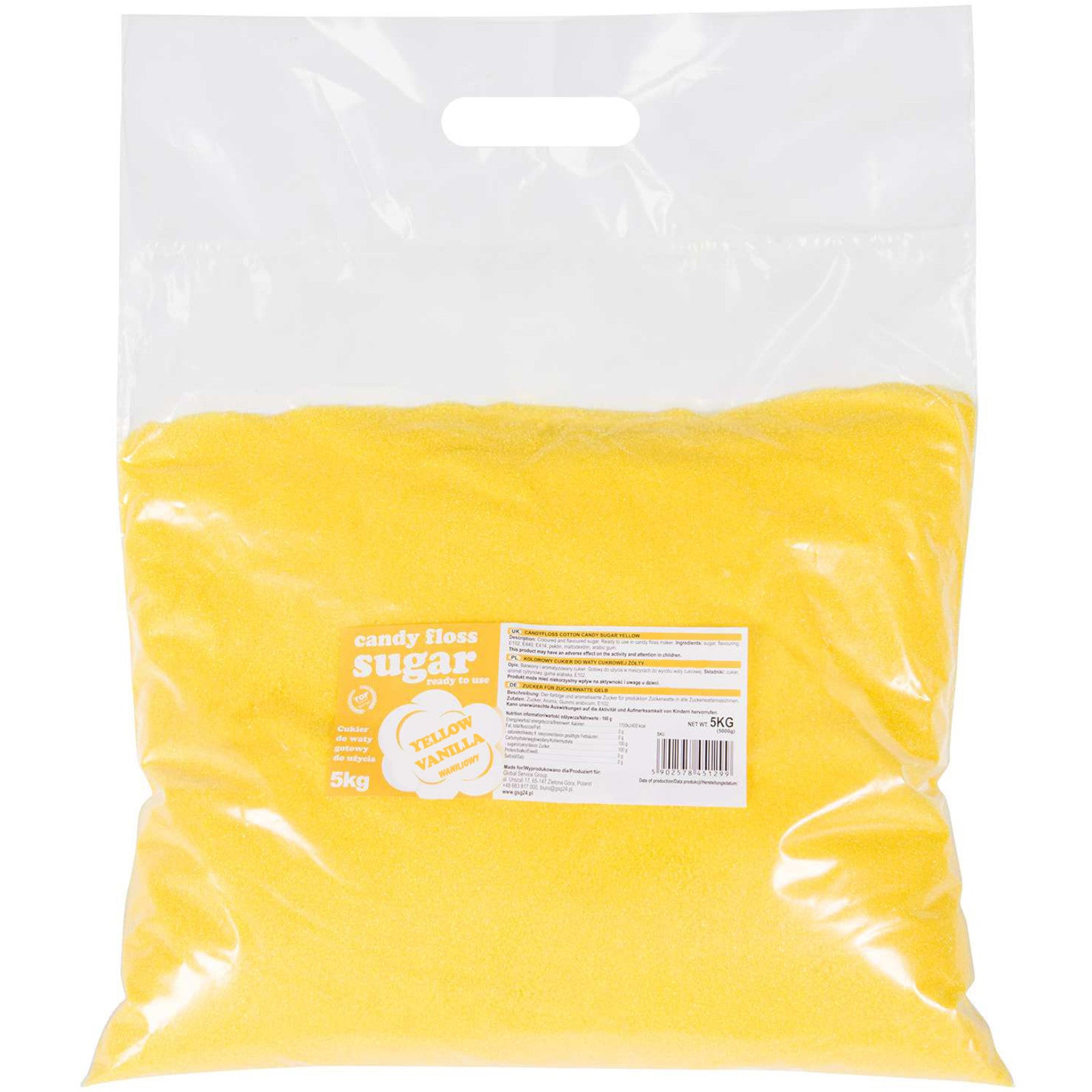Candy & Chocolate – Colored yellow cotton candy sugar with - Carlat