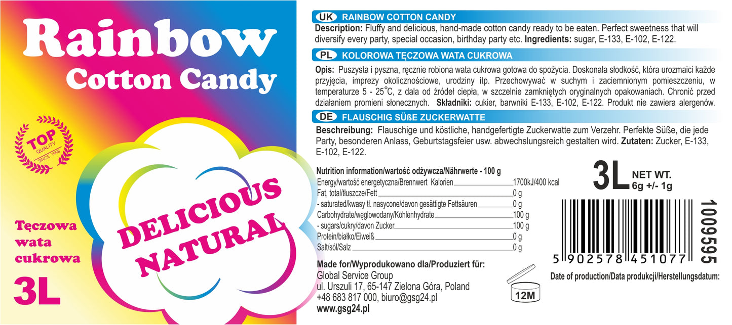 Candy & Chocolate – Colorful rainbow cotton candy Rainbow Cotton - Carlat