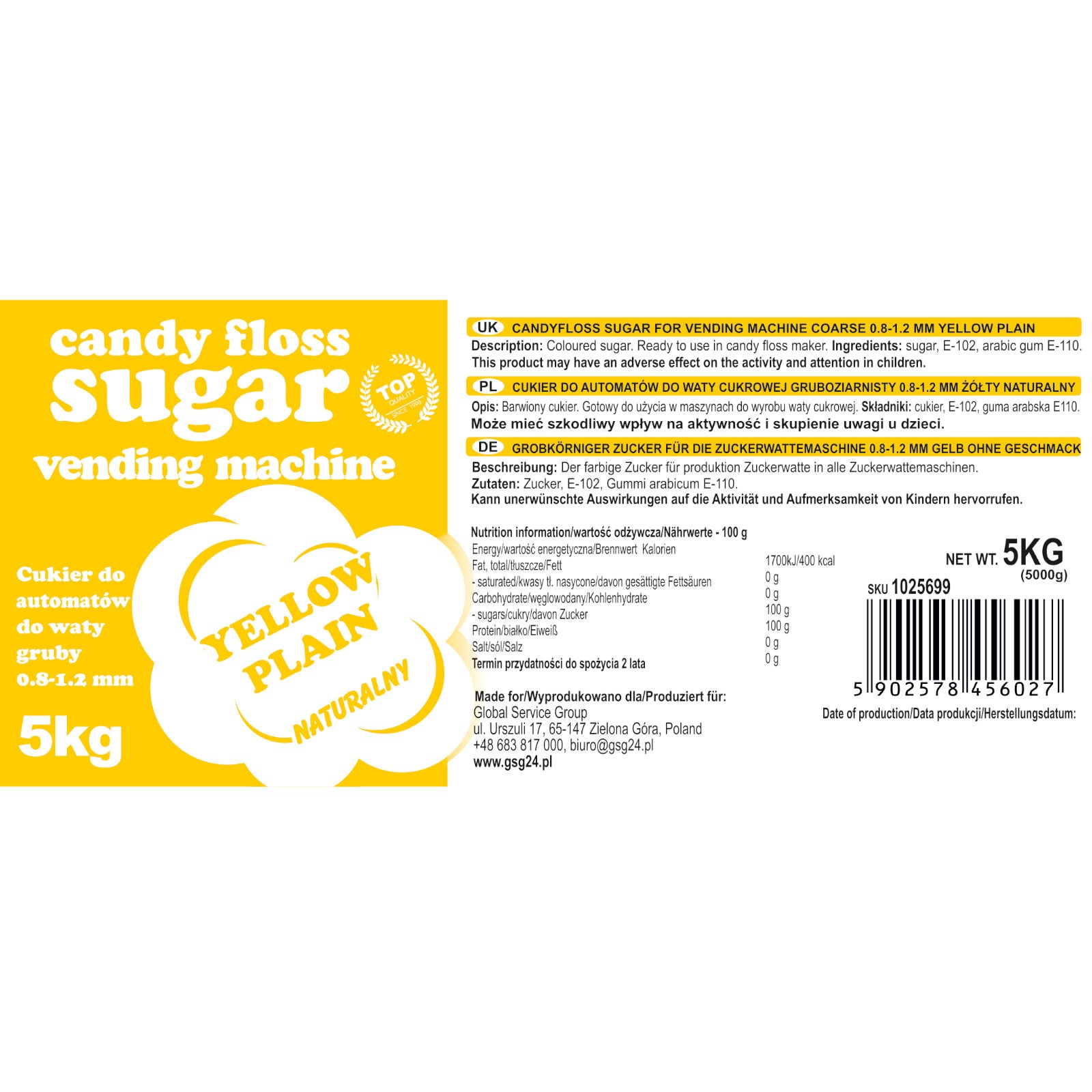 Candy & Chocolate – Sugar for the cotton candy machine, - Carlat