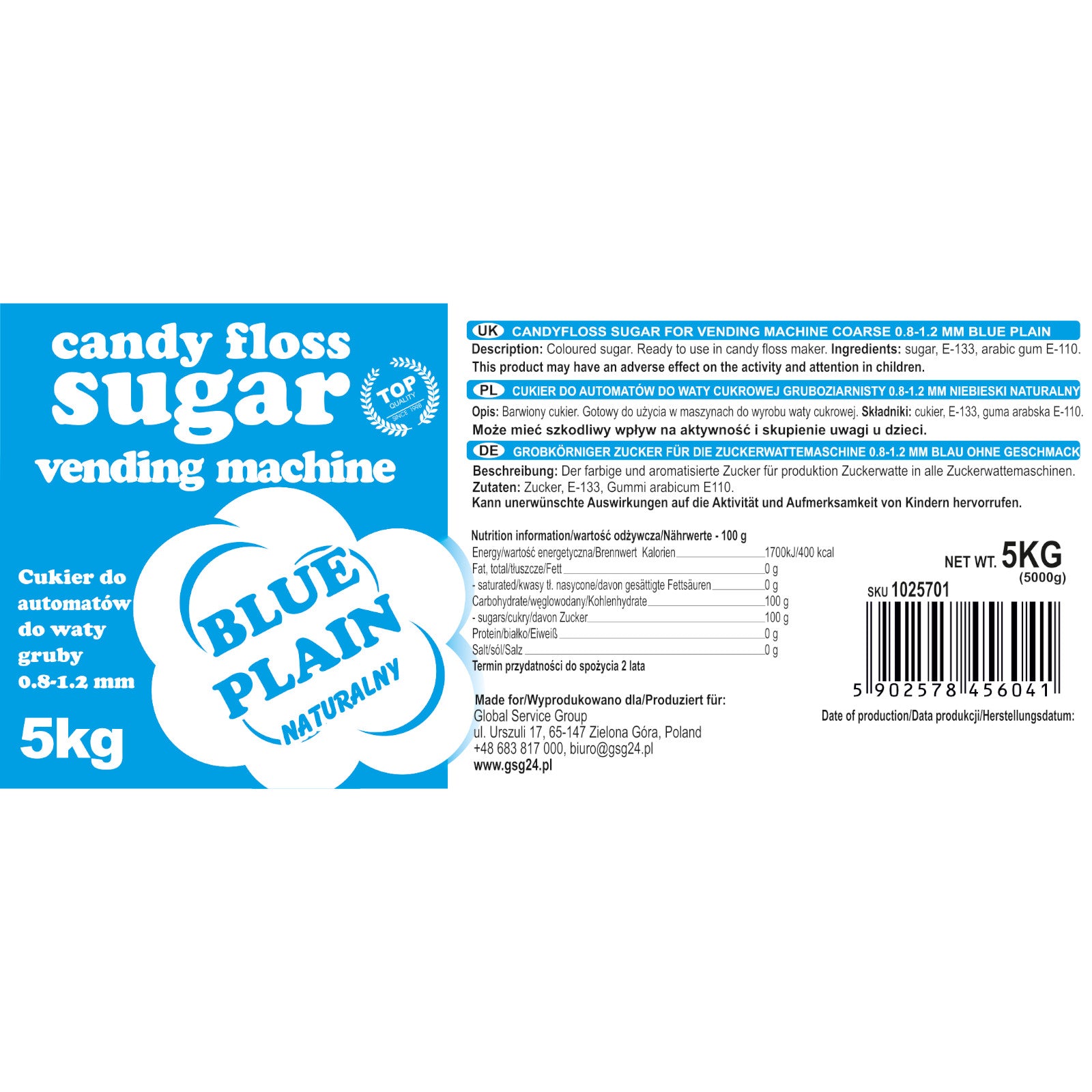 Candy & Chocolate – Sugar for the cotton candy machine, - Carlat