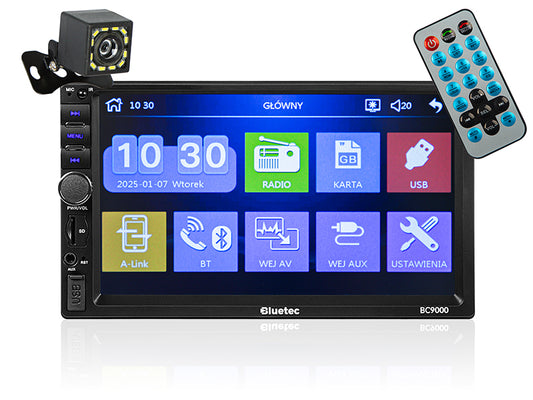Car – 78-363# Bluetec BC9000 2DIN 7" Radio + Rearview Camera - Carlat