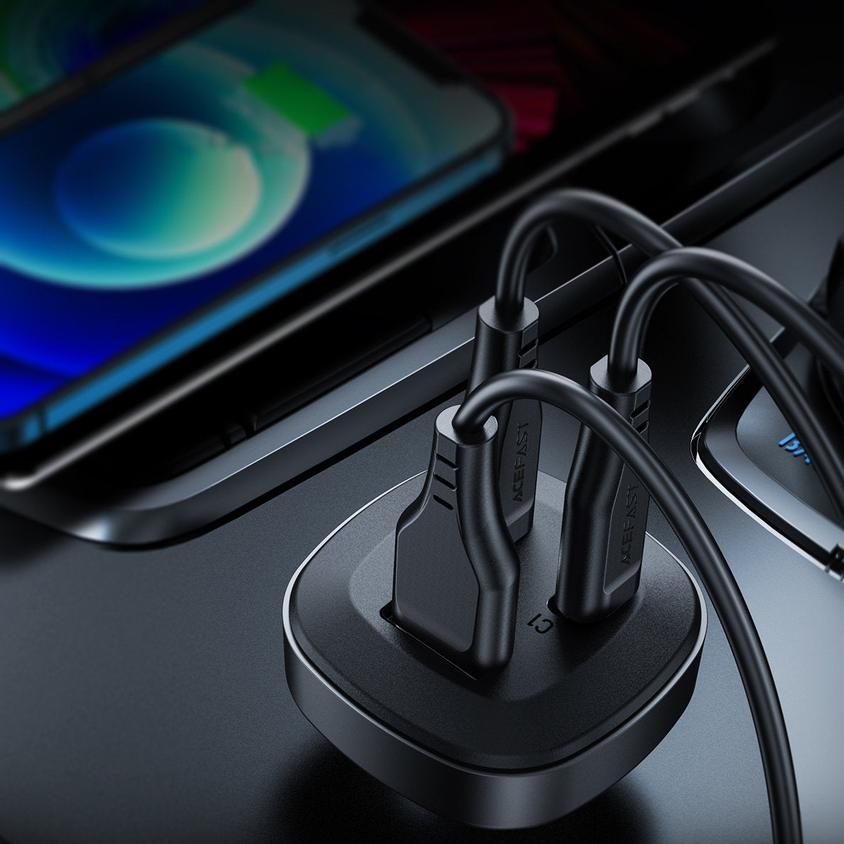 Car charger 66W 2x USB-C USB Power Delivery QC 4.0 black - Carlat