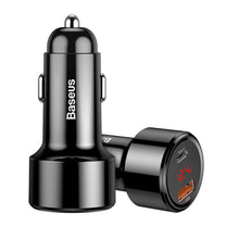 Car charger with display USB-A USB-C 45 W - black - Carlat