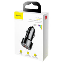 Car charger with display USB-A USB-C 45 W - black - Carlat