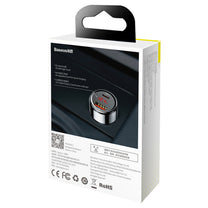 Car charger with display USB-A USB-C 45 W - black - Carlat