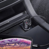Car charger with display USB-A USB-C 45 W - black - Carlat