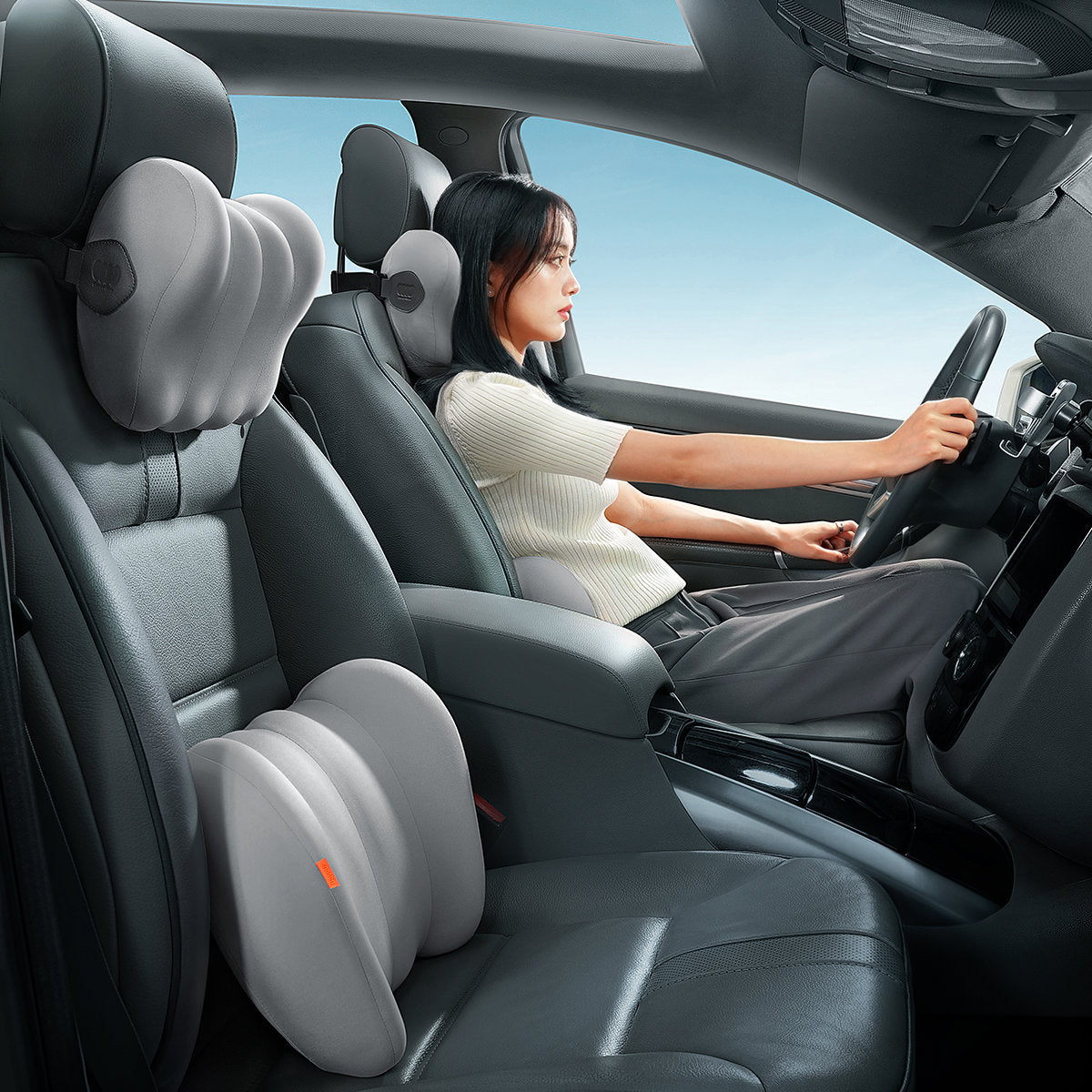 Car cushion for the headrest under the neck ComfortRide - gray - Carlat