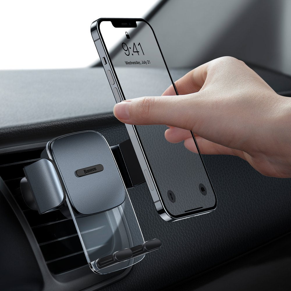 Car handle for phone on air grille black - Carlat